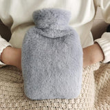 2 x Brand New Hot Water Bottle with Lid, 2000ml Large Leak Proof Hot Water Bottles with Kangaroo Pocket, Soft Hand Warmer Bed Bottle - RRP €18.12