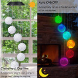 1 x RAW Customer Returns Joomer Color Changing Solar Wind Chime Six Balls Mobile Romantic Wind Bell Outdoor LED Hanging Night Lights for Garden Yard Festival Decor - RRP €16.33