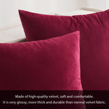 1 x RAW Customer Returns MIULEE Set of 2 Velvet Cushion Covers Cushion Cover Decorative Pillows Pillowcases Sofa Cushions Velvet Cushions Decorative Couch Cushions Covers Decorative Cushions for Sofa Living Room Bedroom 60 x 60 cm Wine Red - RRP €20.49