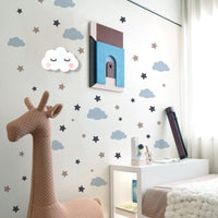 1 x Brand New HGDESIGN Wall sticker wall decal 3D cloud star children s room baby room child baby boy girl bedroom wall sticker wall decoration variant B  - RRP €20.4