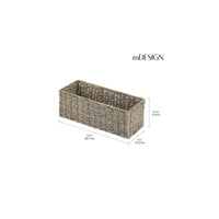 1 x RAW Customer Returns mDesign Dyed Seagrass Wicker Basket - Stackable Wicker Basket - Ideal Bathroom Storage - Gray - RRP €19.99