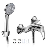 1 x RAW Customer Returns CSEA single-handle shower faucet set, minimalist, modern, surface-mounted design with wall mounting and chrome-colored mixer tap for a stylish shower experience - RRP €40.33