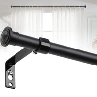 15 x Brand New Decorative Curtain Rod 76-198 cm for Window, 1.6 cm Small Curtain Rod Set, Heavy Duty Cafe Curtain Rods with Bracket - Matte Black - RRP €280.8