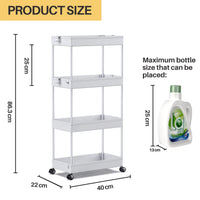 1 x RAW Customer Returns SPACEKEEPER kitchen trolley with 4 levels, rolling trolley niche shelf on wheels, space-saving bathroom shelf and kitchen shelf for kitchen office bathroom, 40x22x86cm, gray - RRP €29.99