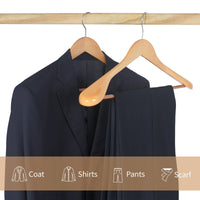 1 x RAW Customer Returns Hangerman Natural Wood Coat Hangers, 10 Pack Wooden Clothes Hangers for Jackets, Outerwear, Shirts, Glossy Finish with Extra Wide Shoulder - RRP €40.32