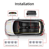 1 x RAW Customer Returns Parking aid with 8 front rear parking sensors with buzzer LED display 8 sensors, silver  - RRP €26.21