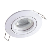 3 x Brand New YanFeiYit Ultra Flat LED Recessed Spotlight, Replaceable Ceramic Module, 5W, 230V, Dimmable, Rotatable Recessed Spotlight, Matte White, Round 3-Piece Set, Warm White  - RRP €68.4