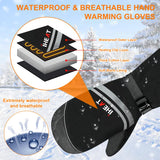 1 x RAW Customer Returns Heated Ski Gloves, Heated Gloves for Men Women with 7.4V 3000mAh Rechargeable Battery, Touchscreen Waterproof Winter Washable Hand Warmers for Ski Hiking - RRP €30.0