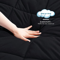 1 x RAW Customer Returns WAVVE duvet 240x260 cm all year round duvet 4 seasons, quilt 300gsm microfiber 260x240, super soft blanket sleeping blanket breathable 240 x 260 black - RRP €49.99