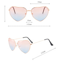 4 x Brand New Suertree Party Glasses Heart Shaped Sunglasses UV400 Rose Gold Frame Chic Dress Accessories for Women Red Yellow  - RRP €110.4