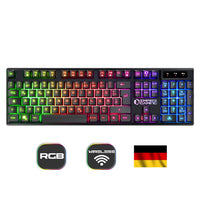 1 x RAW Customer Returns EMPIRE GAMING - Armor RF800 Wireless Rechargeable Gaming Keyboard and Mouse Set QWERTZ DE Layout - Keyboard 2.4GHz RGB - Mouse 4800 DPI with Mouse Pad - PC PS4 PS5 Xbox One Series Mac - Black - RRP €41.99