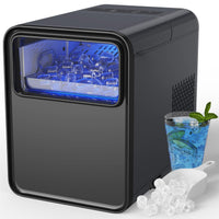 1 x RAW Customer Returns OMISOON Home Ice Maker 12kg 24h, 9 Cubes in 6-8 Min, Ice Maker 2 Ice Sizes, Self-Cleaning Ice Maker for Kitchen Office Bar, Black - RRP €98.35