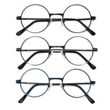 1 x RAW Customer Returns KoKoBin 3 Pack Round Frame Reading Glasses Blue Light Blocking Reader Metal Full Frame Anti Blue Light Retro Glasses Men and Women 3 Pack, 1.5, diopters  - RRP €21.17