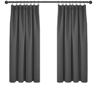 1 x RAW Customer Returns Deconovo curtains opaque ruffle tape thick curtains living room curtain blackout cold protection, 138 x 168 cm height x width , dark grey, set of 2 - RRP €36.2