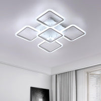 1 x RAW Customer Returns Ceiling lamp LED, 70W 7000LM Creative 5 Heads Square Shape LED Ceiling Light, Acrylic White Ceiling Lighting LED Modern for Bedroom Living Room, Cold White 6500K - RRP €47.19