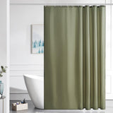 1 x RAW Customer Returns Furlinic shower curtain for bathtub and shower in bathroom, textile bath curtain anti-mold made of fabric, washable, waterproof, sage green with 12 rings 180 x 210 cm. - RRP €18.14