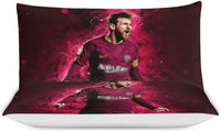 1 x RAW Customer Returns Bedding set, 3D print football star, set with pillowcase and duvet cover, bed linen, zipper opening and closing, gifts for children A07, 135 x 200 cm 80 x 80  - RRP €31.25