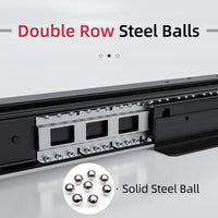 1 x RAW Customer Returns AOLISHENG drawer rails floor mount 400 mm 3 folds pull-out rails full extension heavy duty pull-out ball bearing hidden under stairs slide rails black 120 KG load capacity 1 pair 2-pack  - RRP €98.33