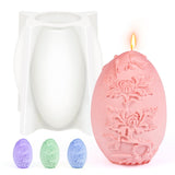 10 x Brand New Humtudeit Silicone Mold Easter Candles Silicone Molds DIY 3D Molds Candles Soap Egg Mold with Flower Decoration Silicone Mold Candles for Easter Gifts Soap Candle Making Camellia  - RRP €102.7