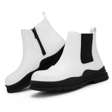 1 x RAW Customer Returns Hawkwell Boys Girls Ankle Boots Unisex Kids Chelsea Booties with Side Zip, White EU 33 - RRP €27.22