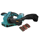 1 x RAW Customer Returns Mellif cordless belt sander for Makita battery 18V, brushless belt sander, cordless belt sander with 10PCS sanding belt 457 76mm for sanding, integrated dust extraction battery NOT included  - RRP €118.73