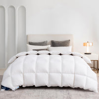 1 x RAW Customer Returns Uniency down duvet 220x240 all year round warm 100 cotton cover duvet 240x220 down and feathers down duvet all year round duvet feather duvet quilt White Filling weight 2100 gr. Oekotex and RDS - RRP €149.99