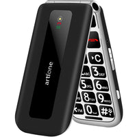 1 x RAW Customer Returns artfone Flip Cell Phone for Seniors with Big Buttons SOS Function Loud Volume 2.4 Display Dual SIM Unlocked Flashlight Easy to Use Flip, F20 Black - RRP €35.38