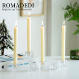 3 x Brand New Romadedi Glass Candle Holder Candlestick Taper Candles - 18PCS Candle Stand for Candles for Wedding Christmas Advent Table Decoration Living Room Modern Decoration - RRP €124.68