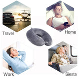 2 x RAW Customer Returns life hall travel pillow - memory foam neck pillow support pillow, luxurious compact and lightweight quick pack for camping, sleep rest pillow gray  - RRP €26.2