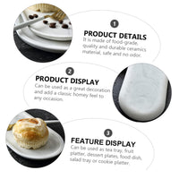 3 x Brand New Cabilock Jewelry Dish Simple Marble Bracelet Counter Plate Shampoo Tray Tableware Kitchen Rings Dresser For White Countertop Delicate Bathroom Snacks Ceramic Ring Dish - RRP €56.55