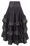 1 x RAW Customer Returns FEOYA Women s Retro Steampunk Skirt Gothic Vintage Ruffle Skirt High Waist Asymmetrical Cosplay Skirt Vintage Carnival Costume Black S - RRP €36.29