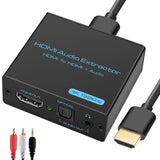 1 x RAW Customer Returns VEDINDUST HDMI Audio Extractor 4k HDMI Optical Splitter Adapter Converter 3.5mm Stereo L R Audio Out Supports 5.1 HDCP 3D 1080P Dolby Digital DTS PCM - RRP €24.19