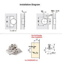 1 x RAW Customer Returns LOOTICH 110 degree corner stop 35mm soft close hydraulic hinges hinge with integrated damper concealed hinge kitchen cabinet wardrobe cupboard door furniture 8 pieces - RRP €19.56