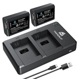 1 x RAW Customer Returns Homesuit NP-FW50 Battery and USB Dual Charger Kit for Sony ZV-E10, A6000 Batteries, A6500, A6300, A7II, A7RII, A7SII, A7S2, A7R, A7R2, A55, A5100, RX10 Accessories 2-Pack, Micro USB Input, 1300mAh  - RRP €31.25