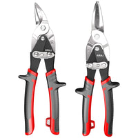 1 x RAW Customer Returns AIRAJ sheet metal shears in a set of two - Craftsman s scissors - Straight and right cutting - Cutting tool for metal - Sheet metal shears with lever drive - Ergonomic handle - RRP €18.0