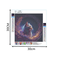 13 x Brand New Diamond Art Painting Kit, Diamond Painting Picture Set, Rhinestone Embroidery Diamond Painting for Adults, Kids, Home, Wall Decor 40x30cm - Space Cat - RRP €296.4