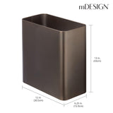 1 x RAW Customer Returns mDesign Rectangular waste bin with 10 liter capacity - Waste collection bin - Perfect as a waste bin for kitchen, bathroom, office, bedroom - brass - RRP €42.0