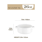 1 x RAW Customer Returns MALACASA Soup Bowls with Handles, 800 ML Porcelain Soup Bowls Set of 4, Ivory White Serving Soup Crocks Bowls for French Onion Soup, Cereal and Stew, White Series Regular - RRP €40.33