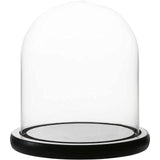 1 x RAW Customer Returns WHOLE HOUSEWARES Decorative Display Cabinet with Clear Glass Dome Table Top, Bell Display Cabinet with Black MDF Base, Diameter 13cm, Height 24cm - RRP €19.81