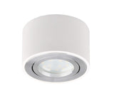 1 x RAW Customer Returns KYOTECH LED surface-mounted spotlight matt white-flat pivoting surface-mounted spotlight 80x50mm downlight for 5W LED module 230V, ceiling spotlight made of aluminum ceiling light surface-mounted, round - RRP €20.16