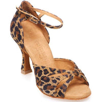 1 x RAW Customer Returns Rummos Ladies Dance Shoes R385 - Leather Leopard Fantasy - Medium Normal - 7 cm Flare - EUR 38 - RRP €120.6