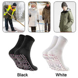 1 x RAW Customer Returns Heated socks, foot warmer socks, thermal socks, tourmaline socks, magnetic socks, winter socks, winter thermal socks, heated socks, foot warmer, foot heating, 2 pairs black, white  - RRP €36.0