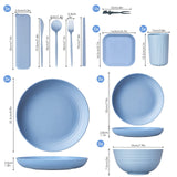 1 x RAW Customer Returns 62-piece unbreakable tableware set, camping tableware set for 5 people, plastic tableware, picnic tableware sets, lightweight, colorful barbecue plastic serving plates, bowls, cutlery set - RRP €35.99