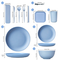 1 x RAW Customer Returns 62 Piece Unbreakable Tableware Set, Reusable Camping Tableware Set for 5 People Plastic Tableware Picnic Tableware Sets Lightweight Colorful Grill Serving Plates Bowls Cutlery Set - RRP €36.99