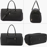 1 x RAW Customer Returns Vologle Weekender Women Large, Hand Luggage Overnight Bag, Comes with a Small Ladies Handbag, Mommy Bag Hospital Bag, Sports Bag with Wet Compartment Shoe Compartment Black  - RRP €34.18