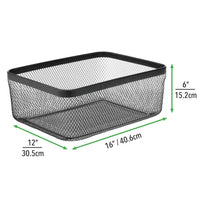 1 x RAW Customer Returns mDesign set of 4 all-purpose metal baskets storage basket for kitchen, pantry, bathroom etc. compact and universal wire basket black - RRP €64.24