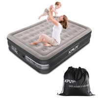 1 x RAW Customer Returns KPUY Air Mattress, Inflatable Mattress with Integrated Electric Pump, Self-Inflating Foldable Guest Air Bed, 203 x 152 x 46 cm Double Bed, Black  - RRP €99.98