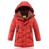 1 x RAW Customer Returns MEYOCEYO Winter jacket children s down jacket boys winter coat thick down coat warm long winter parka with hood orange 150 - RRP €62.93