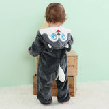 1 x Brand New Maeau Baby Girl Boy Pajamas Jumpsuit Hooded Romper Ear Soft Onesie Flannel Warm Animal Costume Newborn Pajamas Sets Winter Autumn Dark Gray Husky 13 18 Months - RRP €35.99