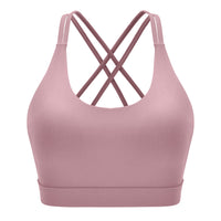 1 x RAW Customer Returns Oufusilk Women s Sports Bra Padded Bustier Women s Bra Without Underwire Comfortable Bra Spaghetti Straps Cross Back Design Push up Bra Sports Bra with Removable Cups - RRP €22.99